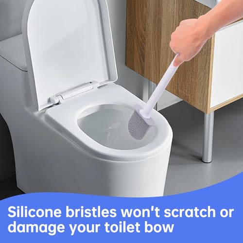 Image of RV Toilet Bowl Brush, Toilet Brush Silicone Won't Damage Toilets, Wall Mounted Toilet Brush-Anti-Roll, Anti-Drip Design, Suitable for RV Travel Trailers and Campers, Made by RVers for RVers