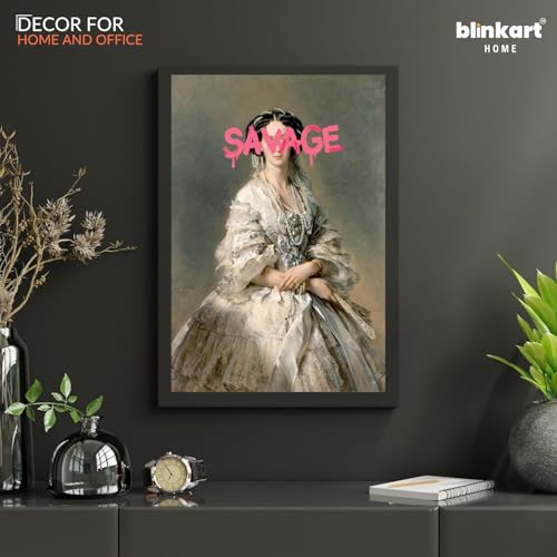 Image of BLINKART Framed Photo - Savage | Altered Art Theme | Motivational & Inspirational Wall Art Poster for Home, Bedroom, Living Room, Office, Hotel & Gifting - 12x8 Inch