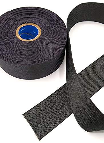 FARMYARN Recycled Seat Belt Webbing - Made in USA - 2 in width - Charcoal/Black (5 yards)