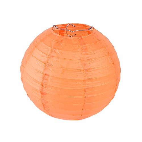 Surwin 4",6",8",10",12",16" Paper Lanterns, 10pcs Chinese Lanterns Biodegradable Paper Lampshades, Colourful Paper Lanterns for Weddings Baby Shower Celebrations Garden Party Decor (8",orange)