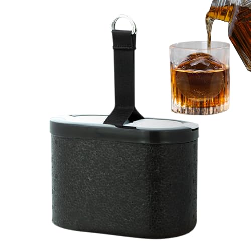 Molde de bola de hielo de whisky - Esfera fabricante de hielo | Bandeja de hielo grande redonda | Molde de hielo libre de BPA para cócteles | Diseño de liberación fácil duradero | Ideal para fiestas