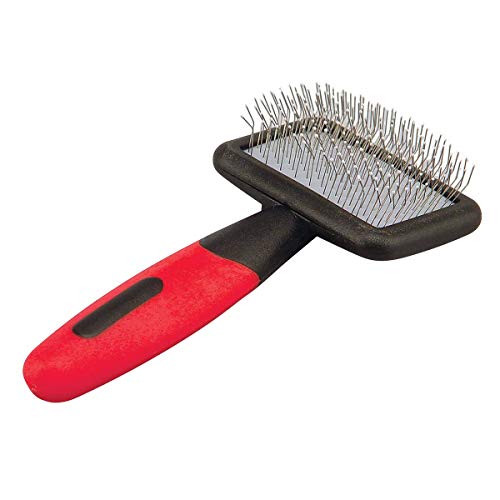Ryan's Pet Supplies Paw Brothers Coated Pin Soft Flat Slicker Brush for Dogs, Professional Grade, Stainless Steel Pins, Flexible Head, Comfort Grip, Mini