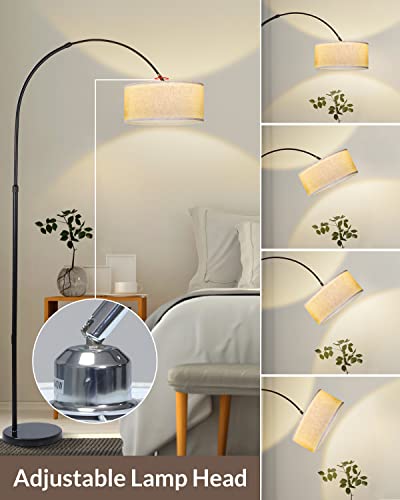 Gktg Floor Lamps For Living Room, Arc Floor Lamp With Remote Control, Stepless Dimmable 9W Led Bulb Included, Adjustable Gooseneck Modern Tall Floor Lamp, Standing Lamp For Living Room Bedroom #TOP3