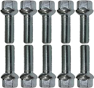 10 Radschrauben Radbolzen silber Kugelbund R14 M14x1,5 60mm