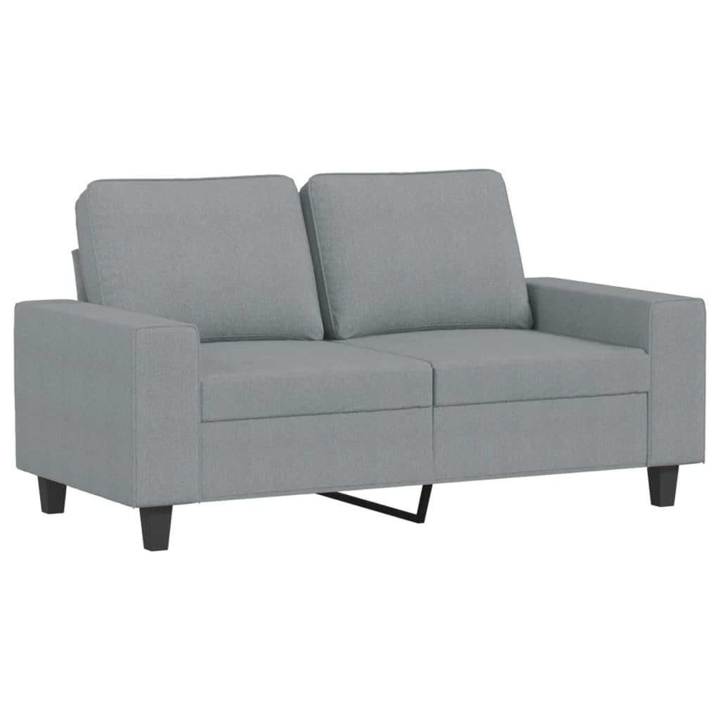 Juego de 4 sofás de tela gris claro, pequeño, 94 x 77 x 80 cm, moderno minisofá con taburete para salón, habitación juvenil, oficina y cocina