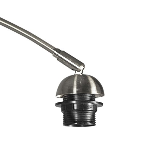 Qazqa - Moderne Wandleuchte Stahl I Silber I nickel matt ohne Schirm - Arc I Wohnzimmer I Schlafzimmer - Stahl Rund I Länglich - LED geeignet E27