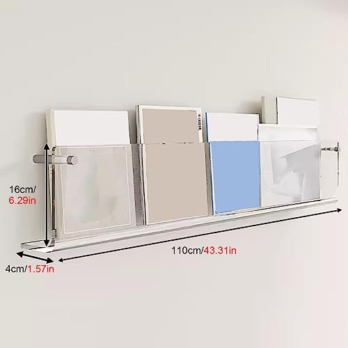 Revistero de Pared de acrílico premium transparente elegante y resistente de 110cm 4