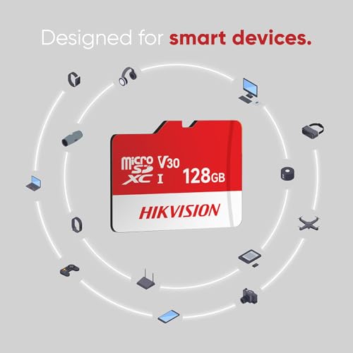 Image of HIKVISION Extreme 128GB microSDXC Memory Card Class 10, V30 | 92MB /s Read, 50MB /s Write Speed | Compitable with Smartphones, Camera, CCTV | Drop Protection | Memory Card | 3 Yrs Warranty.