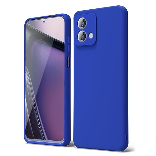 oakxco for Motorola Moto G Stylus 5G 2023 Phone Case Liquid Silicone, Thin Slim Soft Rubber Gel TPU Plain Simple Cover for Women Girl Cute, Matte Solid Color, Royal Blue