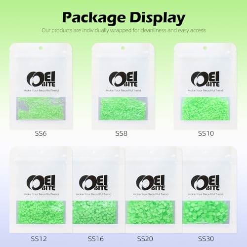 Image of Mocha Lt.Green Flatback Rhinestones, Glass Rhinestones for Nail Art and Craft, Glue Fix, Loose Crystal Gemstones(Mocha Lt.Green, SS12, 1440pcs, 2.9-3.0mm)