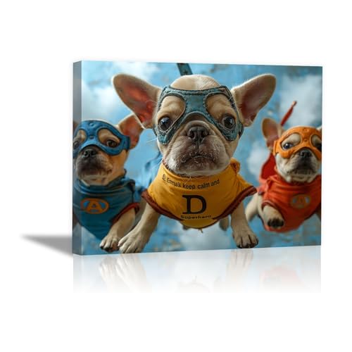 Chien peintures sur toile modernes DunPei Art tableau mural décoratif salon chambre 30x50cm