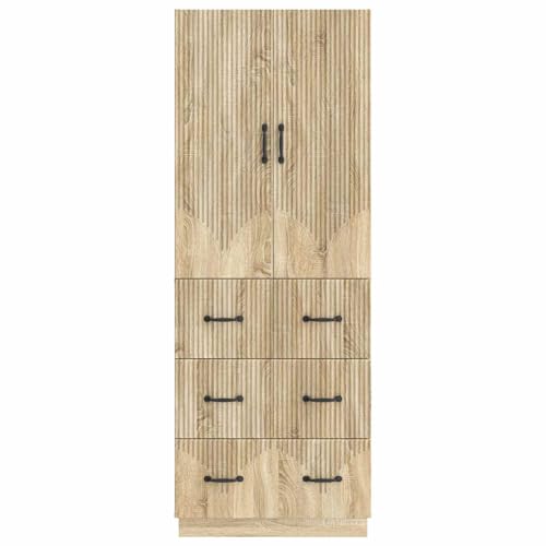 Cómoda de madera roble con cajones para almacenamiento auxiliar 6