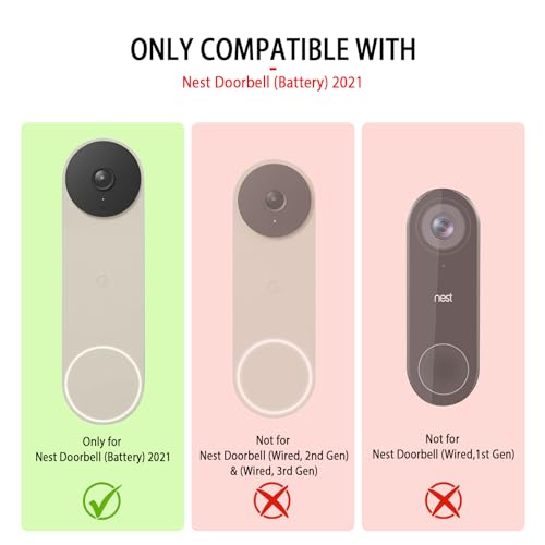 Image of Silicone Case for Google Nest Hello Doorbell (Battery) Cover - Weatherproof Protective Silicone Doorbell Skin Case (Brown)