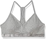 Calvin Klein Women`s Motive Triangle Padded Racerback Bralette (Heather Grey(QP1668-020)/White,...