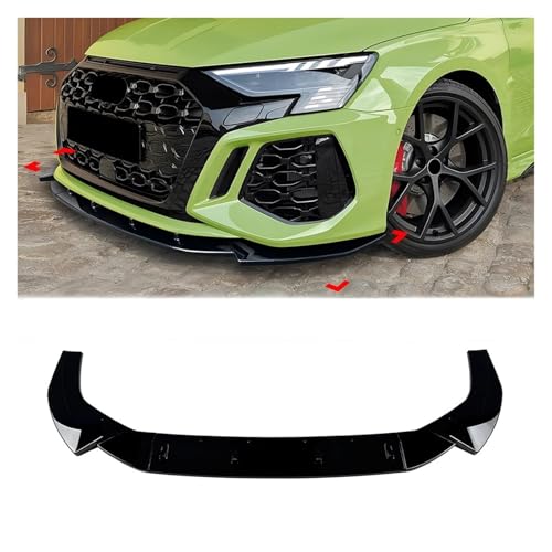 Diffuseur pare-chocs avant RS3 8Y 2021-2024 spoiler noir brillant
