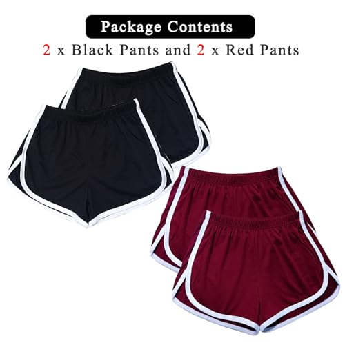 WEBGGER 4 Pack Women's Cotton Yoga Dance Short Pants Sport Shorts Summer Athletic Cycling Hiking Sports Shorts - Image 6