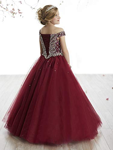 Junguan Girls' Off The Shoulder Pageant Dresses Aline Princess Prom Dress Formal Ball Gowns3