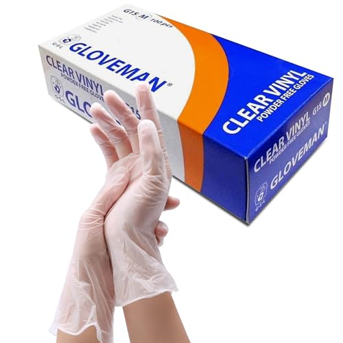 K-MART Gloveman Clear Vinyl Gloves (Box of 100) (L (Pack of 100))