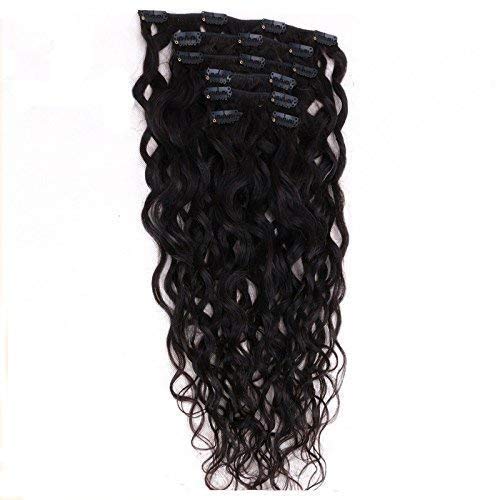 Miniatura 3 de Extensiones de cabello humano natural rizado con clip para mujeres negras, extensiones de cabello humano real Remy ondulado natural con clip para