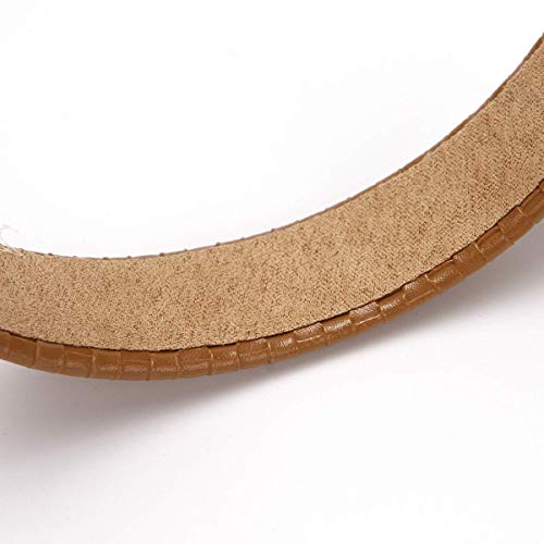 Loneedy 4Pcs Checked Leather Wide Hard Headband Padded Headband Non-Slip Fashion Hairband For Girls And Women (Weave(Black+Brown+Blue+White)) #TOP3