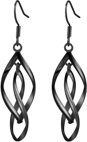 18K Gold Plated Earrings for Women Classic Infinity Swirl Wire Earring With Jewelry Box