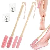 2 Pack Toe Cleaning Brush, 15.7' Foot Scrubber for Shower, Silicone Toe Gap Cleaning Brush Long Handle for Seniors,Elderly, Men and Women