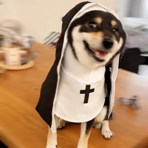 Disfraz de monja para perro o gato 2XL miniatura 3