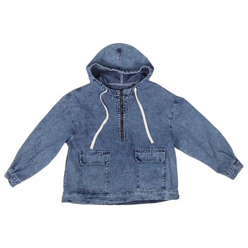 Veste jean à capuche femme vêtement décontracté oversize manches longues