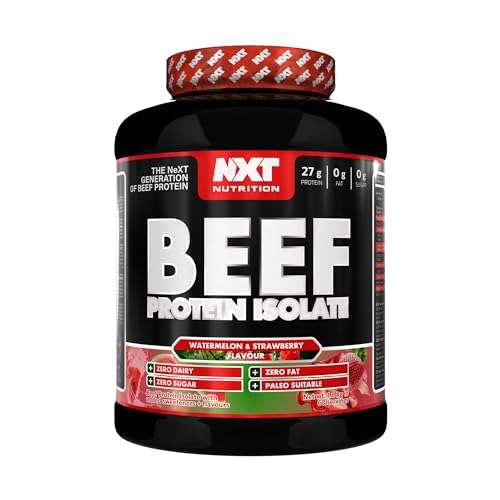 NXT Nutrition Beef Protein Isolate Powder - Protein Powder High in Natural Amino Acids - Paleo, Keto Friendly - Dairy and Gluten Free - Muscle Recovery | 1.8kg (Watermelon & Strawberry)