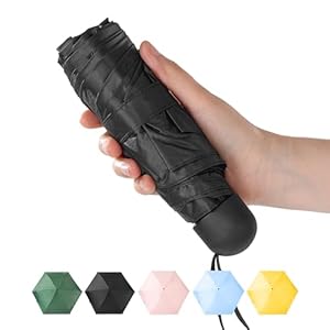 Mini Umbrella Sun Protection Compact Design Perfect for Travel Pocket Lightweight Portable UV Umbrellas, Small & Light for Sun and Rain, Man and Women