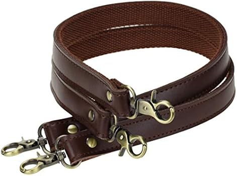 Sangles De Rechange En Cuir Véritable Pour Sac - Lot De 2, 60 Cm, Boucles Bronze Antique - Noir