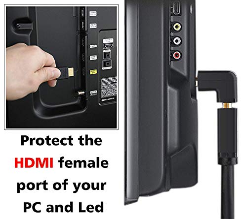 Image of 90 Degree Right Angle HDMI Adapter Male to Female, 90 Degree HDMI Bend, L-Shaped HDMI Jointer