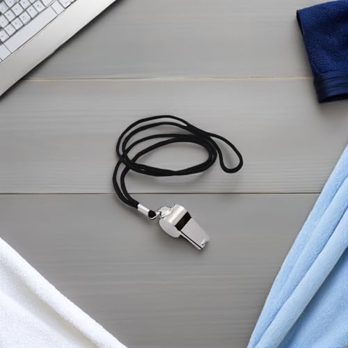 Silbatos deportivos de acero inoxidable 6 piezas con cuerda miniatura 4