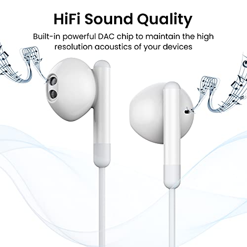 USB C Headphones for iPhone 17 16 15 Pro Max Plus iPad Pro USB C Earphones with Microphone Volume Control USB C Wired Earbuds USB Type C Earphone for Google Pixel 8 Samsung S25 S24 S23 S22 S21 S20 A55 by BENEWY - Image 7