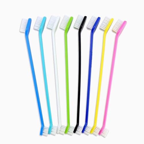 Newday Dog Toothbrush Set of 8 - Dual Headed, Dental Hygiene Convenient Soft Toothbrush to Clean pet...