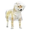 Hainice Hond regenjas met capuchon Verstelbare buikriem transparante PET Puppy Cat Regenjas met Adjust tailleriem Hooded Waterproof regenjas Poncho voor Dog White S