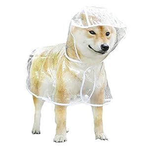 Hainice Hond regenjas met capuchon Verstelbare buikriem transparante PET Puppy Cat Regenjas met Adjust tailleriem Hooded Waterproof regenjas Poncho voor Dog White S