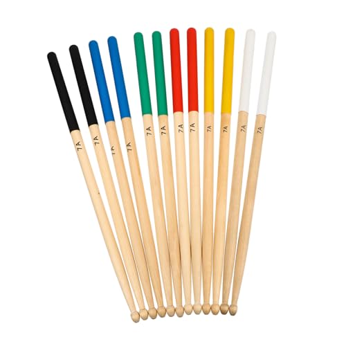 6 pares de baquetas profesionales de arce para batería electrónica y acústica, varios colores
