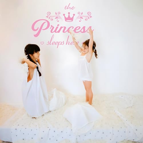 Vinilo decorativo corona de princesa rosa para pared miniatura 5