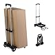 Relaxdays Transportwagen, klappbar, Teleskopgriff, 2 Lenkrollen, Spanngurte, bis 25 kg, kleine Transportkarre, schwarz