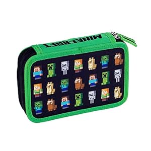 Single etui zonder apparatuur, 2 flappen, MINECRAFT