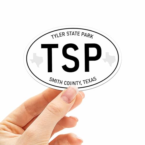 Tyler State Park Texas White Oval Bumper Sticker for Car,