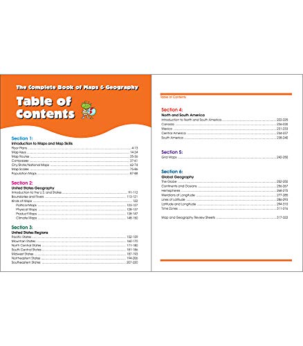 Carson Dellosa The Complete Book of Maps and Geography Workbook—Grades 3-6 Social Studies, State, Regional, Global Geography and Map Skills Activities (352 pgs)