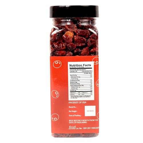 Image of Wonderland Foods 200g Premium Californian Dried And Sliced Cranberry Cranberries Jar | High Antioxidants, Dietary Fiber | Healthy Treats | No Added Sugar