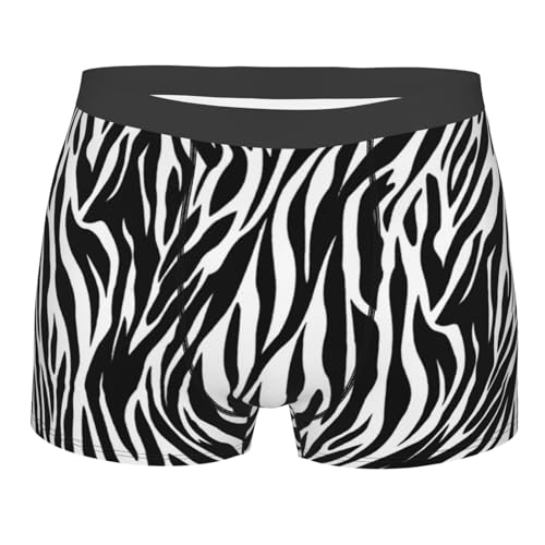 Oudrspo Animal Skins Zebra Print Herren Boxershorts Unterwäsche Atmungsaktive Stretch-Boxershorts