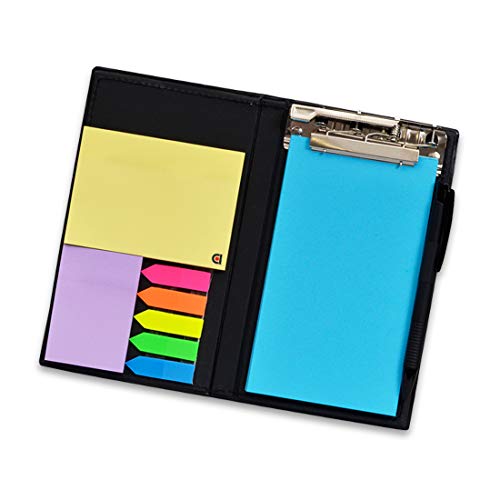 Image of COI Desk Organizer, Notepad Memo Holder with Colorful Sticky Notes Daily Use Gift Set with Pen (Ocean Blue)