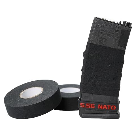 Aolamegs 2 Roll Gun Grip Tape - 1 Inch x 27.34 Yards Black Goon Tape, Multipurpose Tape Handle Protector, Non-Slip Strong Over Grip Tape for Guns, Rifles and Shotguns Cover
