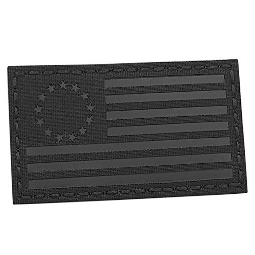 IR Betsy Ross Infrared Tactical Morale Flag Patch (Blackout Subdued)