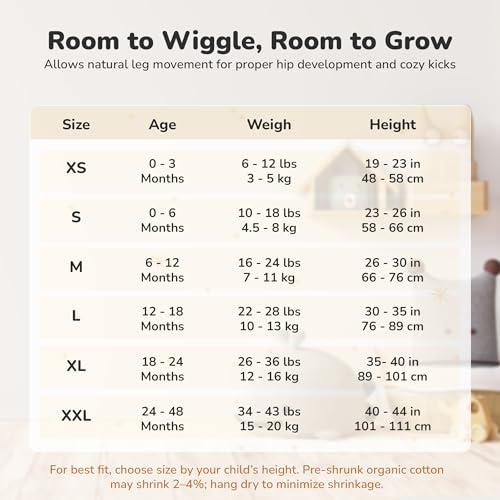 Image of Organic Cotton Baby Wearable Blanket 1.0 TOG Sleep Sack 6-12 Months 1-Pack | Breathable, Lightweight, Soft, 100% Organic Cotton, GOTS & OEKO-TEX Certified, Baby Essential by Mama Cheetah