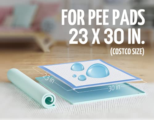 Image of TidyFriend 2 Pk Pee Pad Holder Tray for 30 inch x 23 inch Pee Pads with Corner Lock Holes, Raised Edges, Non-Spill, Easy to Clean Silicone Dog Potty Tray Holder, For Indoor Floor Protection (Turquoise)